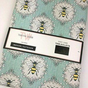 Tabitha Webb Shabby Chic BEES Indoor Outdoor Fabric Tablecloth 60" X 84"
